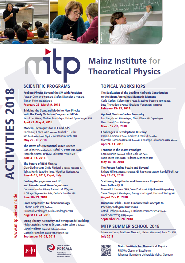  Mainz Institute for Theoretical Physics (MITP) 2018 events webpage